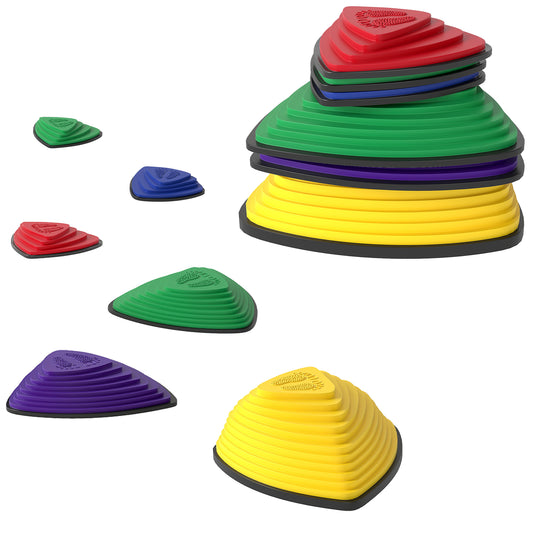 Photo of AIYAPLAY 6-Piece Stepping Stones for Kids, Stackable Sensory Toys Outdoor Indoor, Obstacle Course for Balance and Motor Skills in Skills colour on a white background