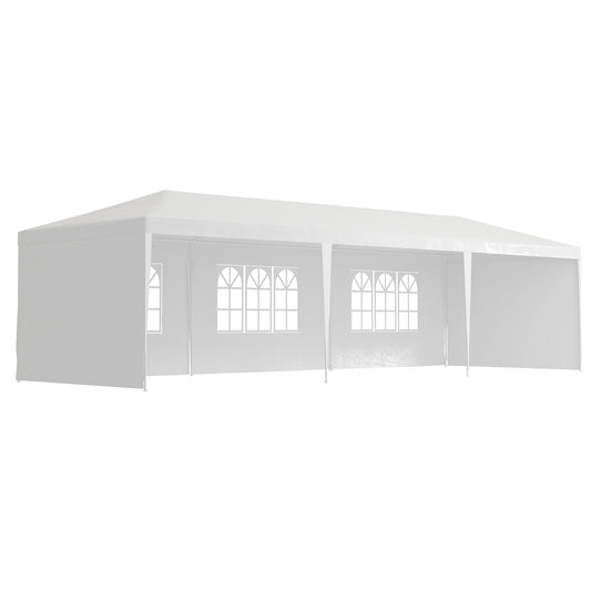 Photo of Outsunny 9 x 3 m Party Tent Gazebo Marquee Outdoor Patio Canopy Shelter with Windows and Side Panels Black in Black colour on a white background