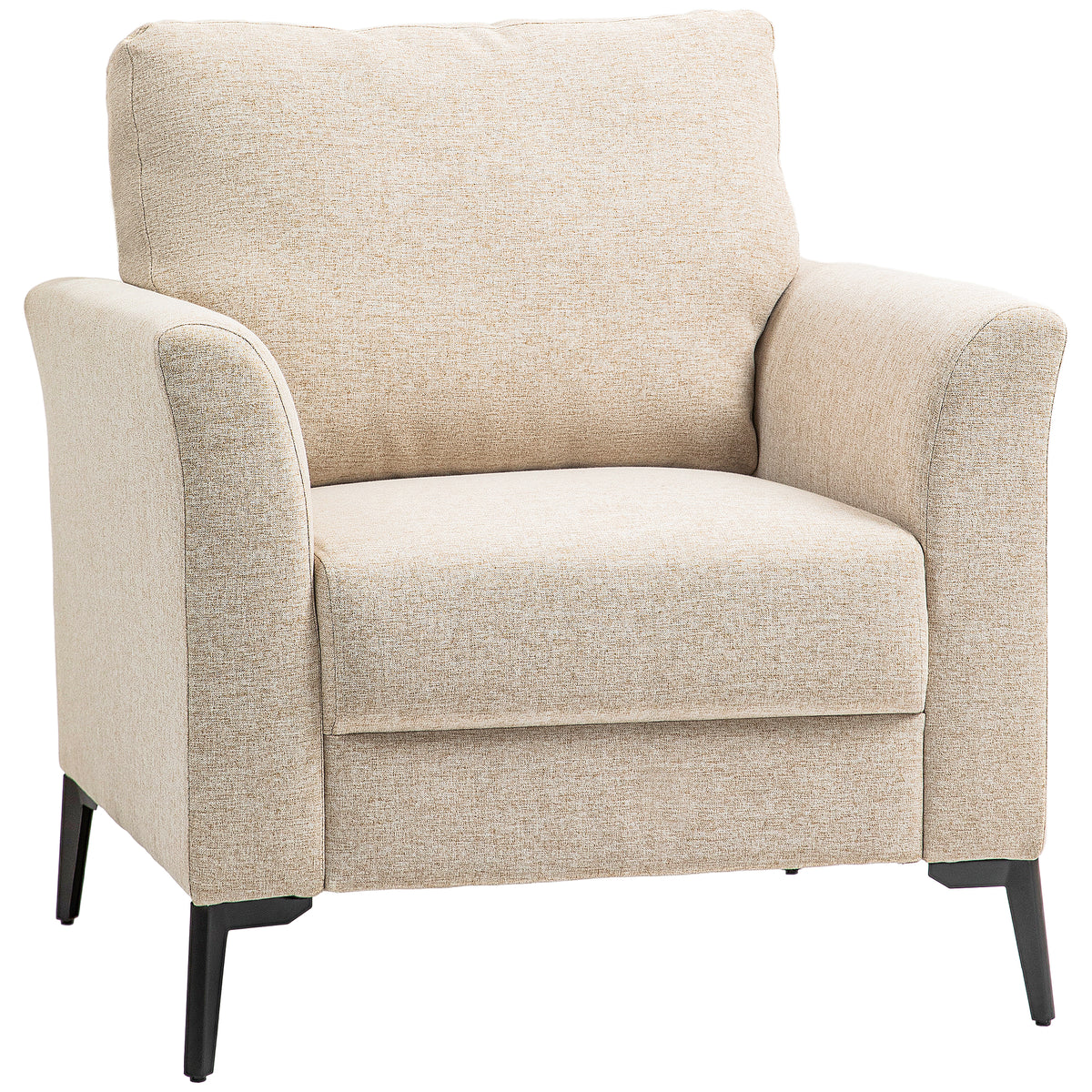 Photo of HOMCOM Linen-Look Armchair - Beige in Beige colour on a white background