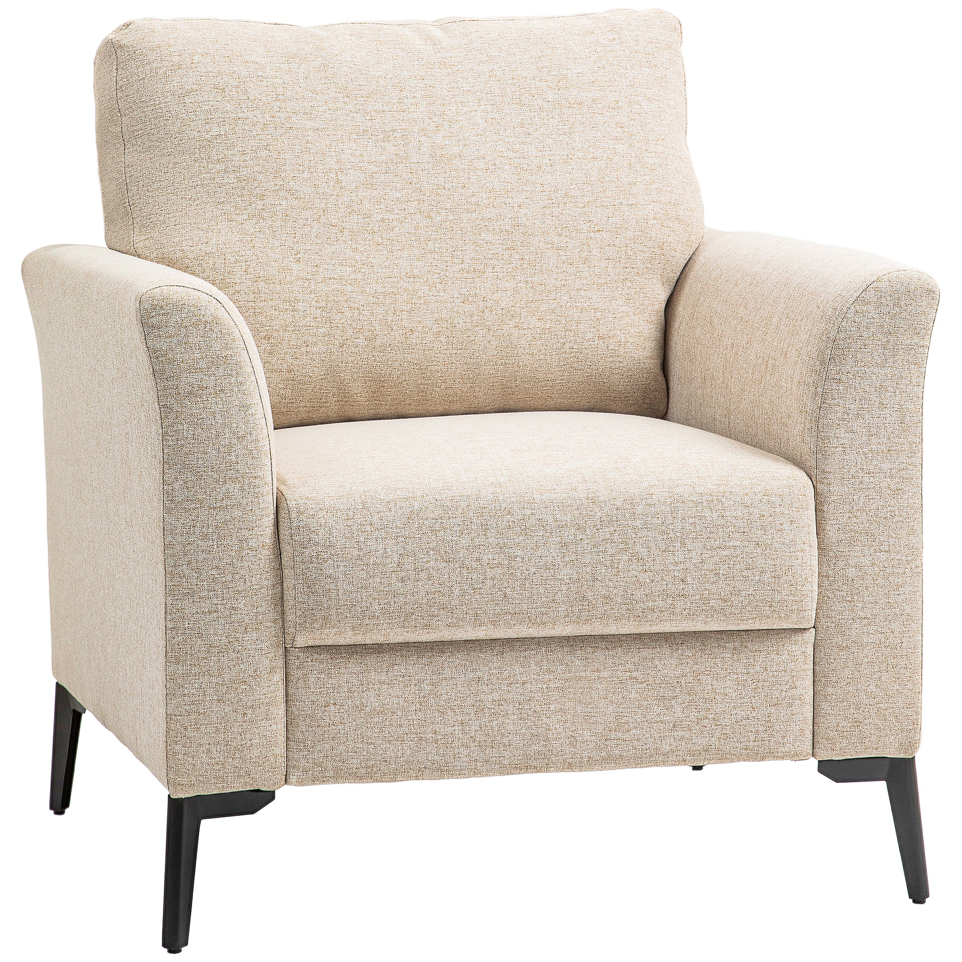 Photo of HOMCOM Linen-Look Armchair - Beige in Beige colour on a white background