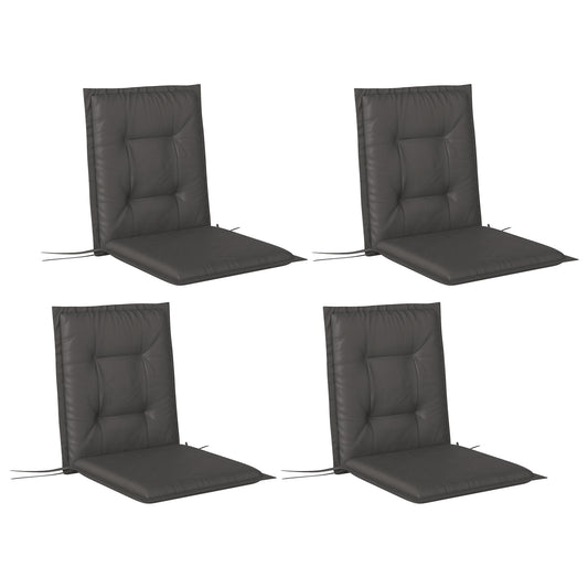 Photo of Outsunny Set of Four Padded Garden Seat Cushions - Charcoal Grey in Grey colour on a white background