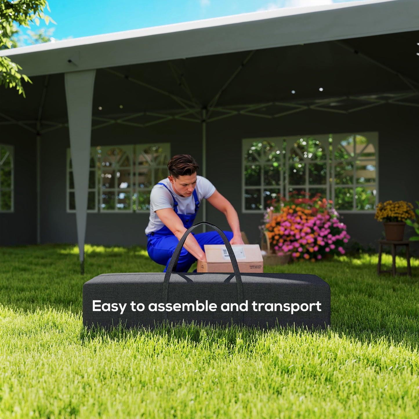 Outsunny 3 x 6m Pop-Up Gazebo, with Removable Walls - Grey