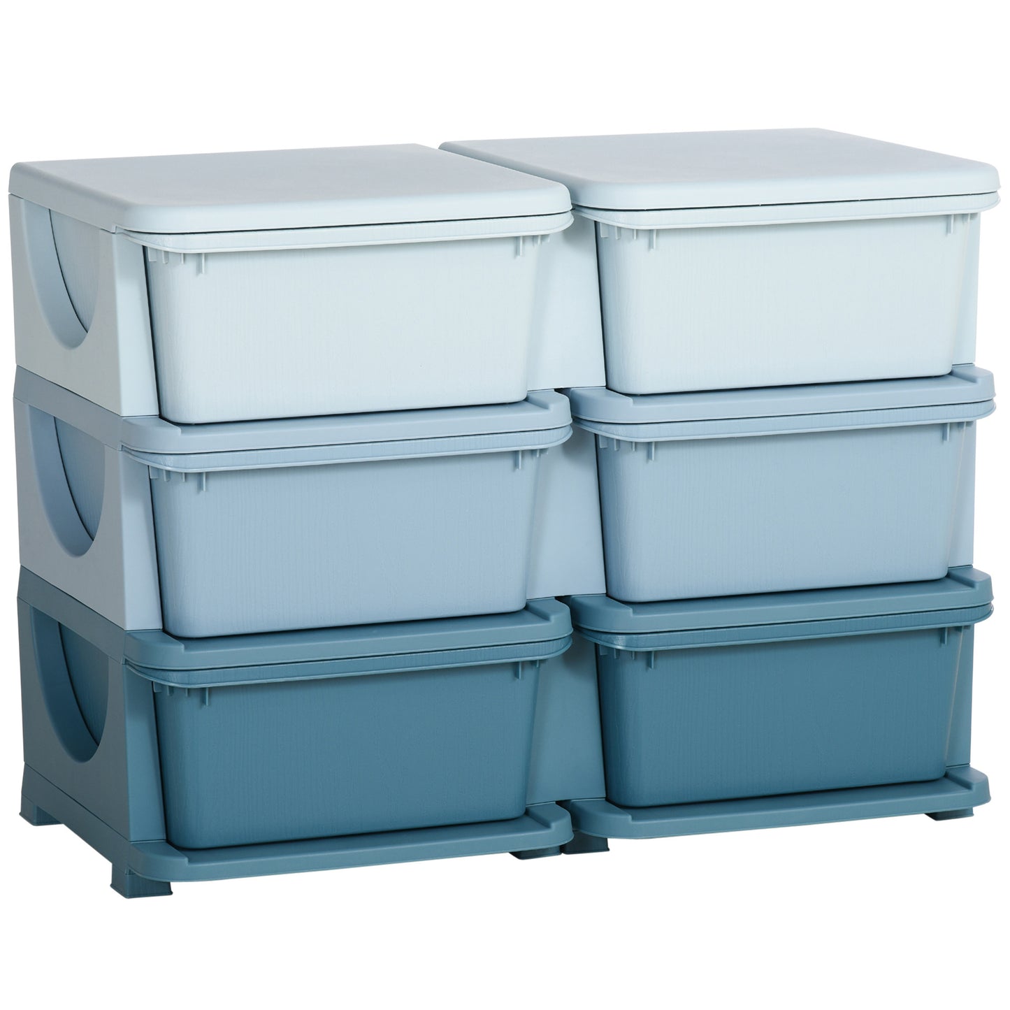 Photo of HOMCOM Kids Storage Unit, with Six Drawers - Blue in Blue colour on a white background