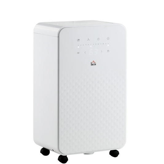 Photo of HOMCOM 2000mL Portable Dehumidifier with Air Purifier, 24H Timer, 5 Modes, 10L/Day, for Home Laundry, White in White colour on a white background