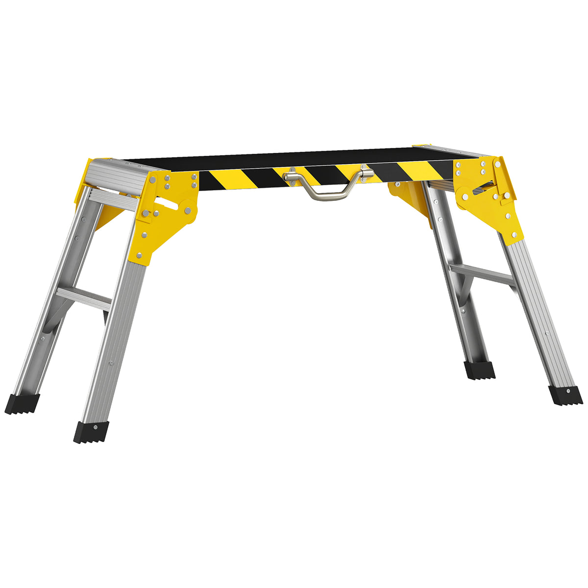 Photo of HOMCOM Work Bench, Foldable Aluminium Alloy Tool Stand with Handle, Non Slip, 150 kg, 110 x 32 x 50 cm in cm colour on a white background
