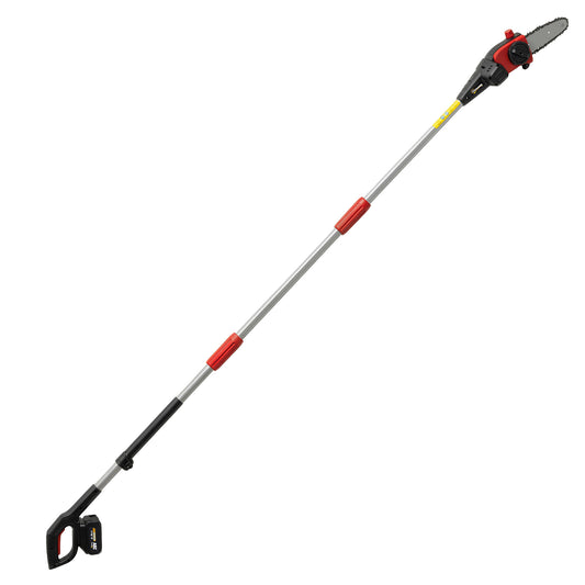 Photo of Outsunny 18V 8" Cordless Pole Chainsaw, 1.94m/2.56m Electric Chainsaw with 2 x 4.0Ah Batteries, Charger, Auto Lubrication in Lubrication colour on a white background