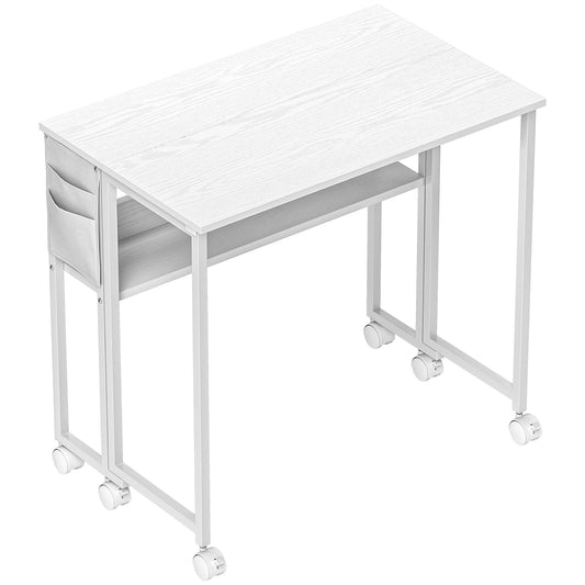 Photo of HOMCOM 80 cm Drop Leaf Writing Work Desk - White in White colour on a white background