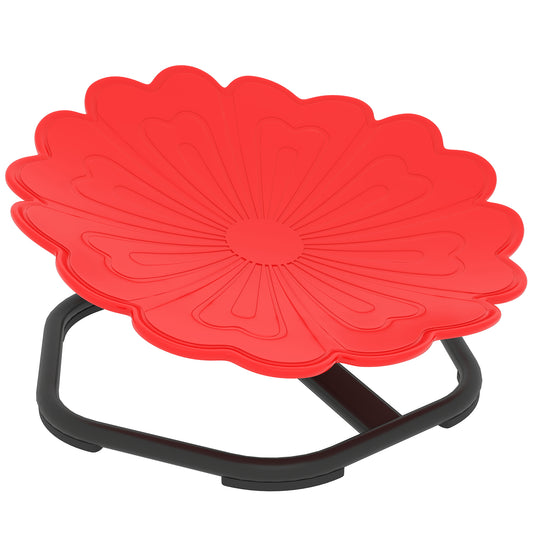 Photo of AIYAPLAY Flower-Shaped Sensory Spinning Chair with Non-Slip Base for Balance/Coordination, Red in Red colour on a white background