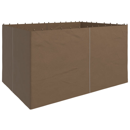 Photo of Outsunny 4 Pack Replacement Gazebo Curtains Privacy Panel for Most 3 x 4m Gazebo Canopy Pavillion Outdoor Shelter Sidewalls Accessories Dark Brown in Brown colour on a white background