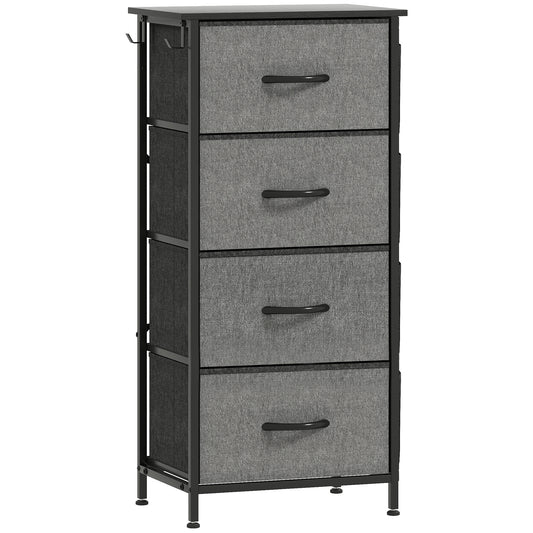 Photo of HOMCOM Chest of Four Fabric Drawers - Charcoal Grey in Grey colour on a white background