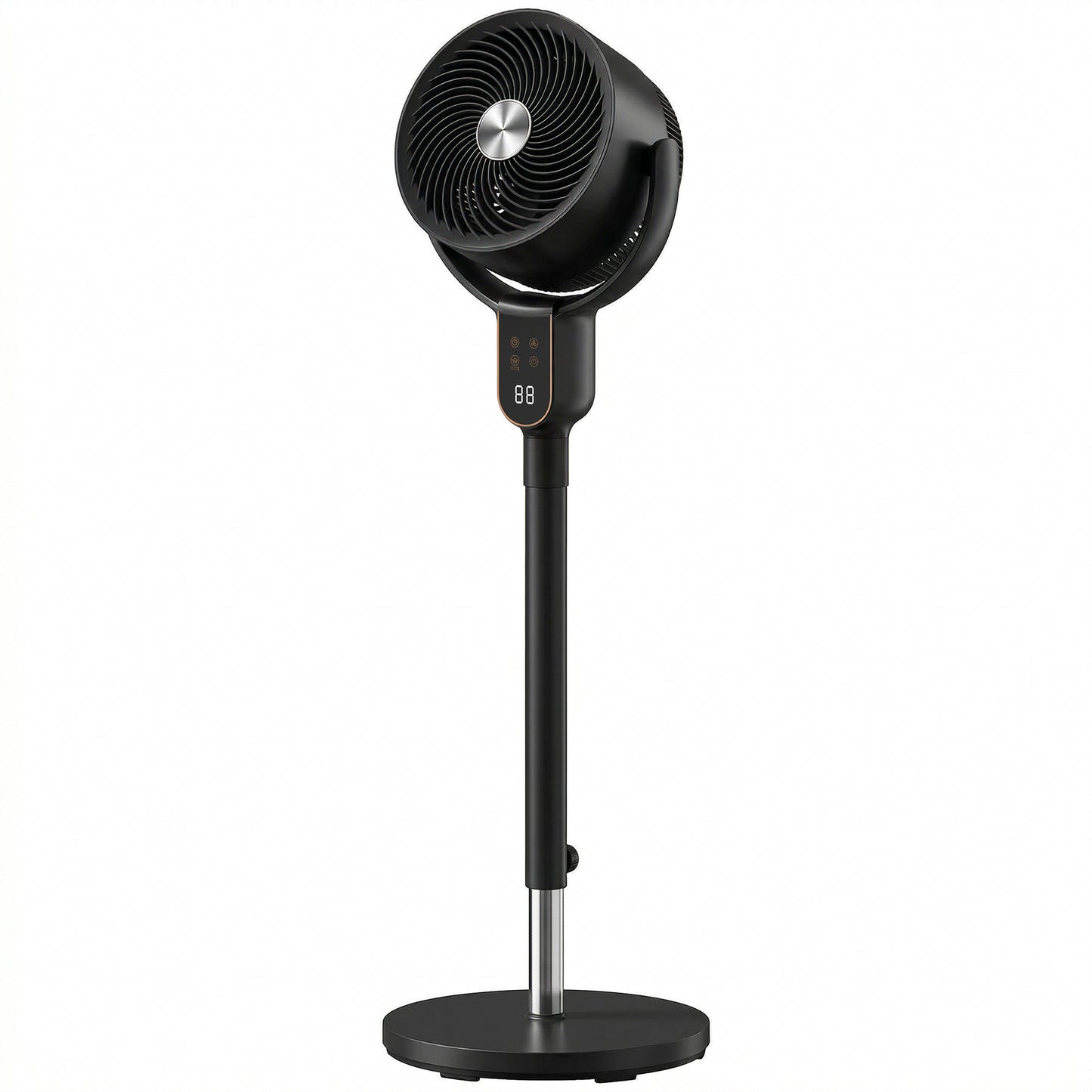 Photo of HOMCOM 20 dB Silent Standing Fan for Bedroom, 42" Pedestal Fan with Remote, 90° Oscillating, 8 Speeds, Remote Control, Black in Black colour on a white background