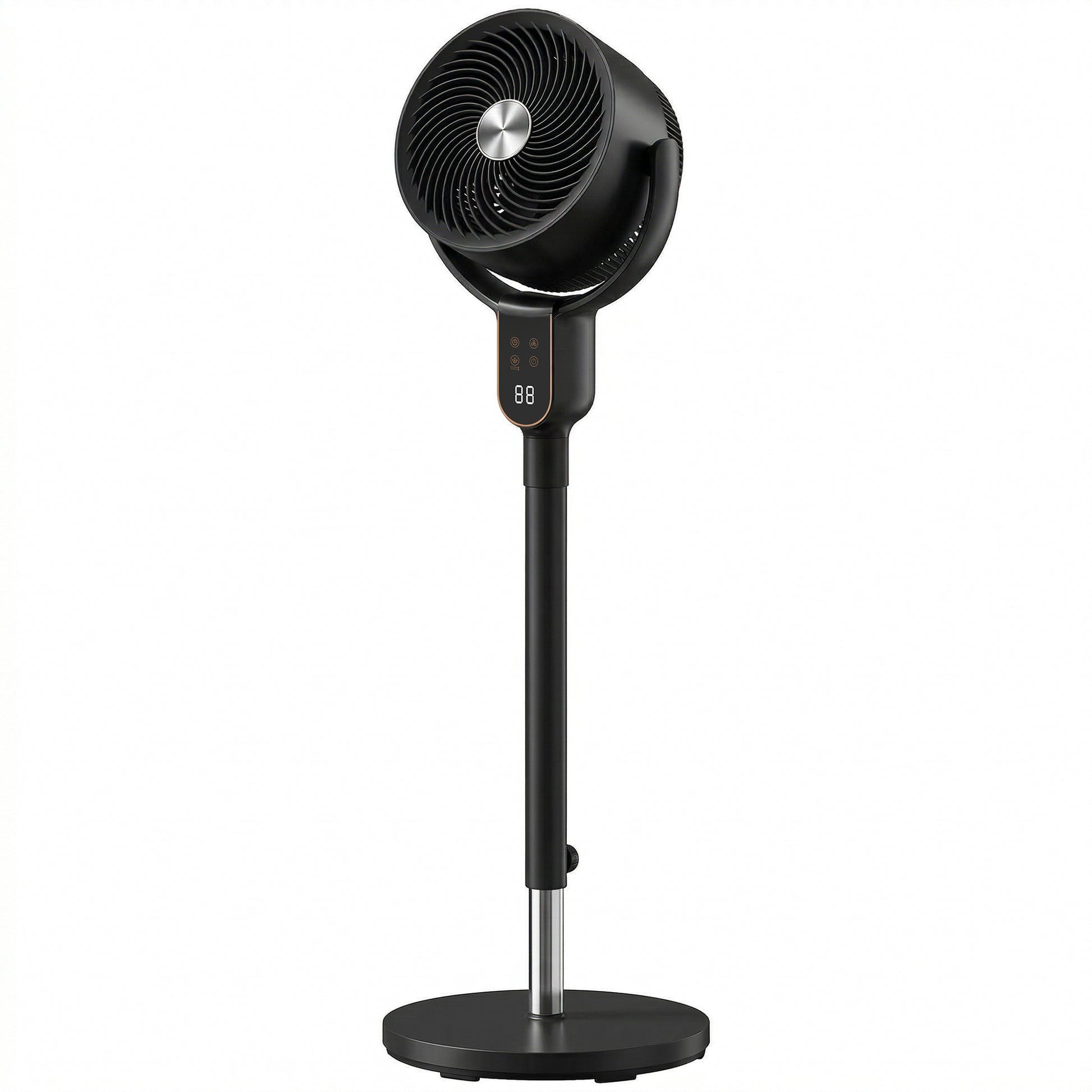 Photo of HOMCOM 20 dB Silent Standing Fan for Bedroom, 42" Pedestal Fan with Remote, 90° Oscillating, 8 Speeds, Remote Control, Black in Black colour on a white background