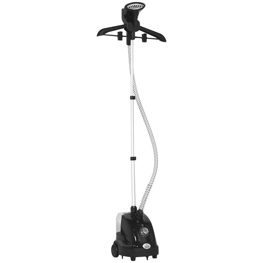 Photo of HOMCOM Clothes Steamer with Adjustable Pole Clothes Steamer 11 Steam Levels 41-110 cm Black in Black colour on a white background