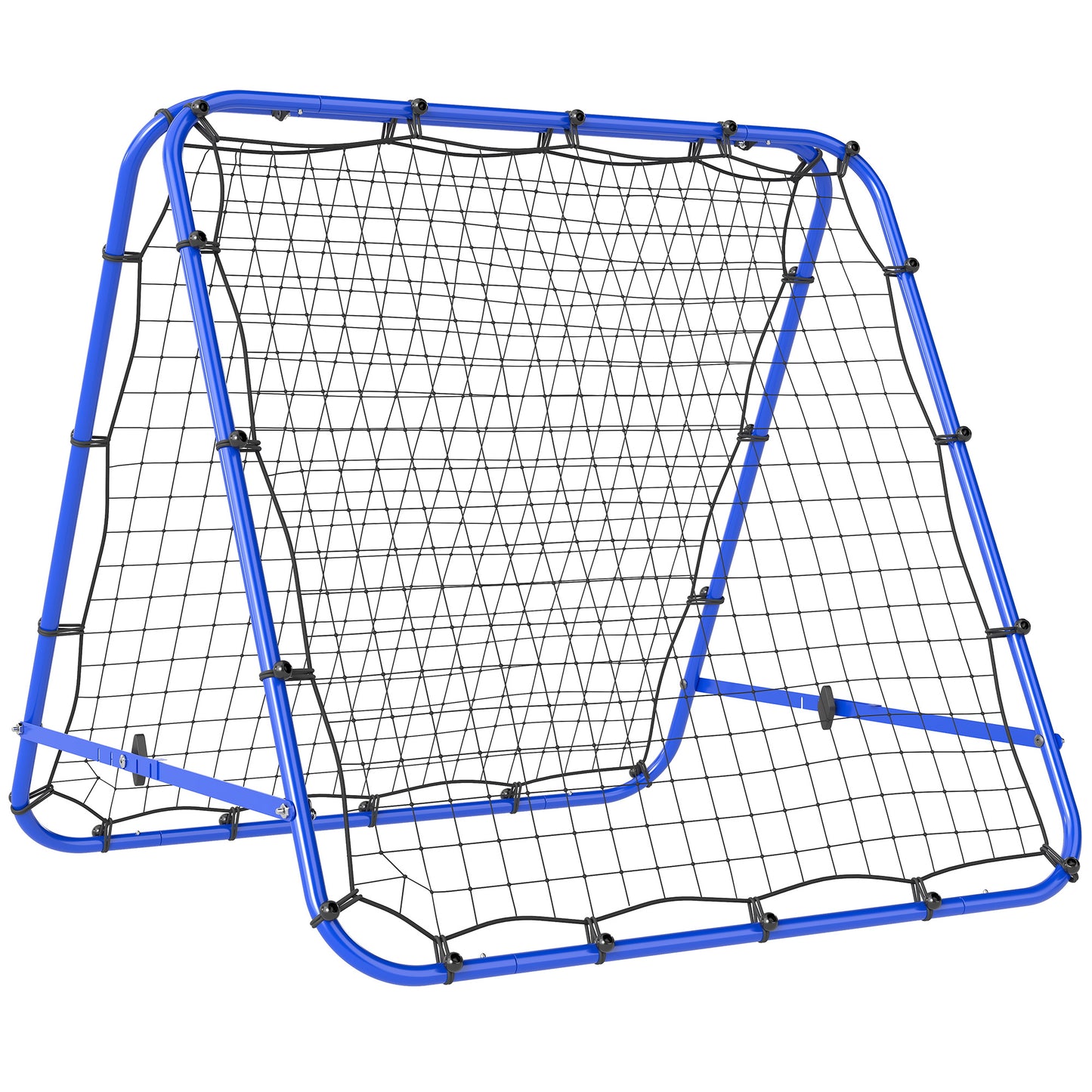 Photo of HOMCOM Double Sided Football Rebounder Net, Football Rebound Goal with Five Adjustable Angles, Blue in Blue colour on a white background
