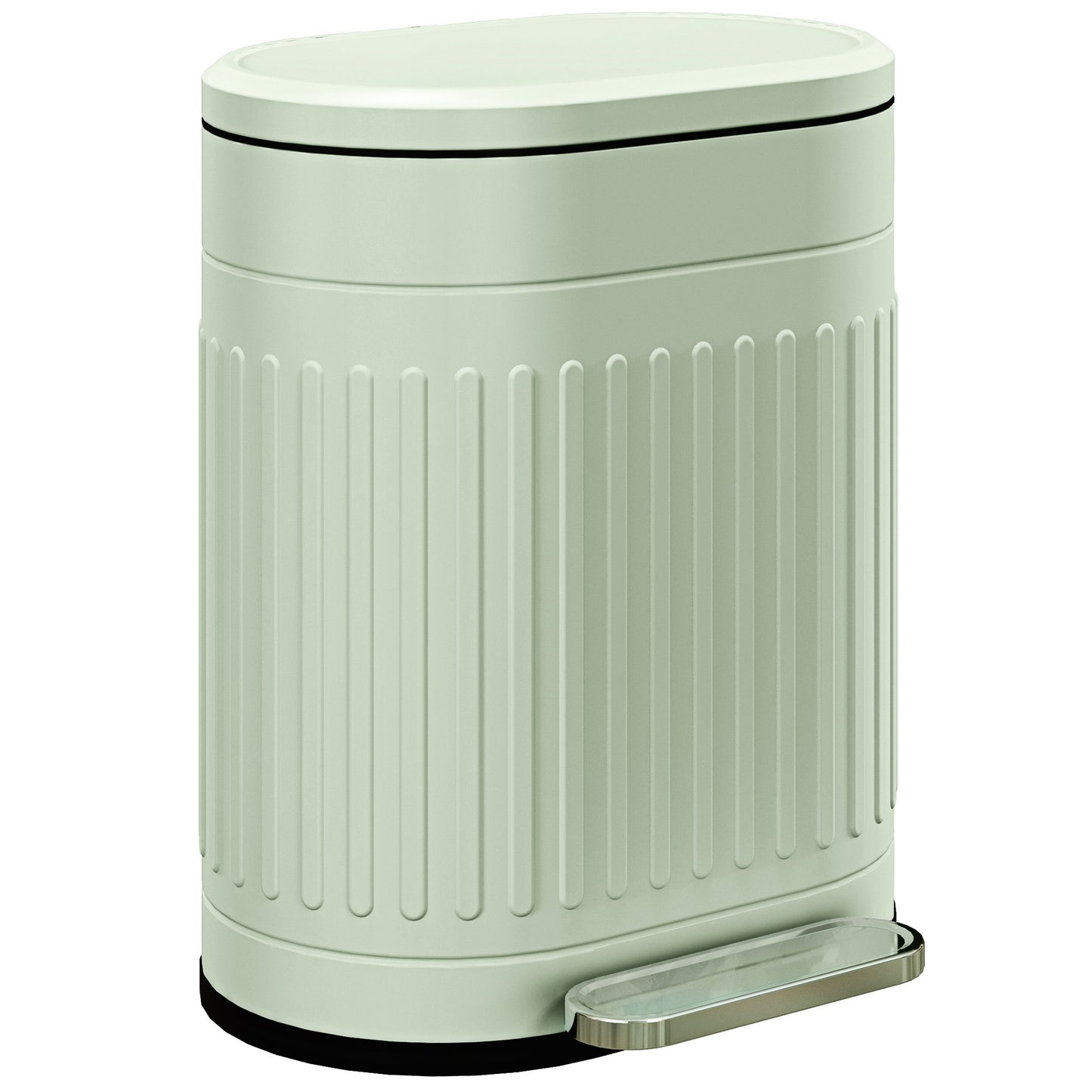 Photo of HOMCOM 20L Metal Kitchen Bin, with Soft-Close Lid - Light Green in Green colour on a white background