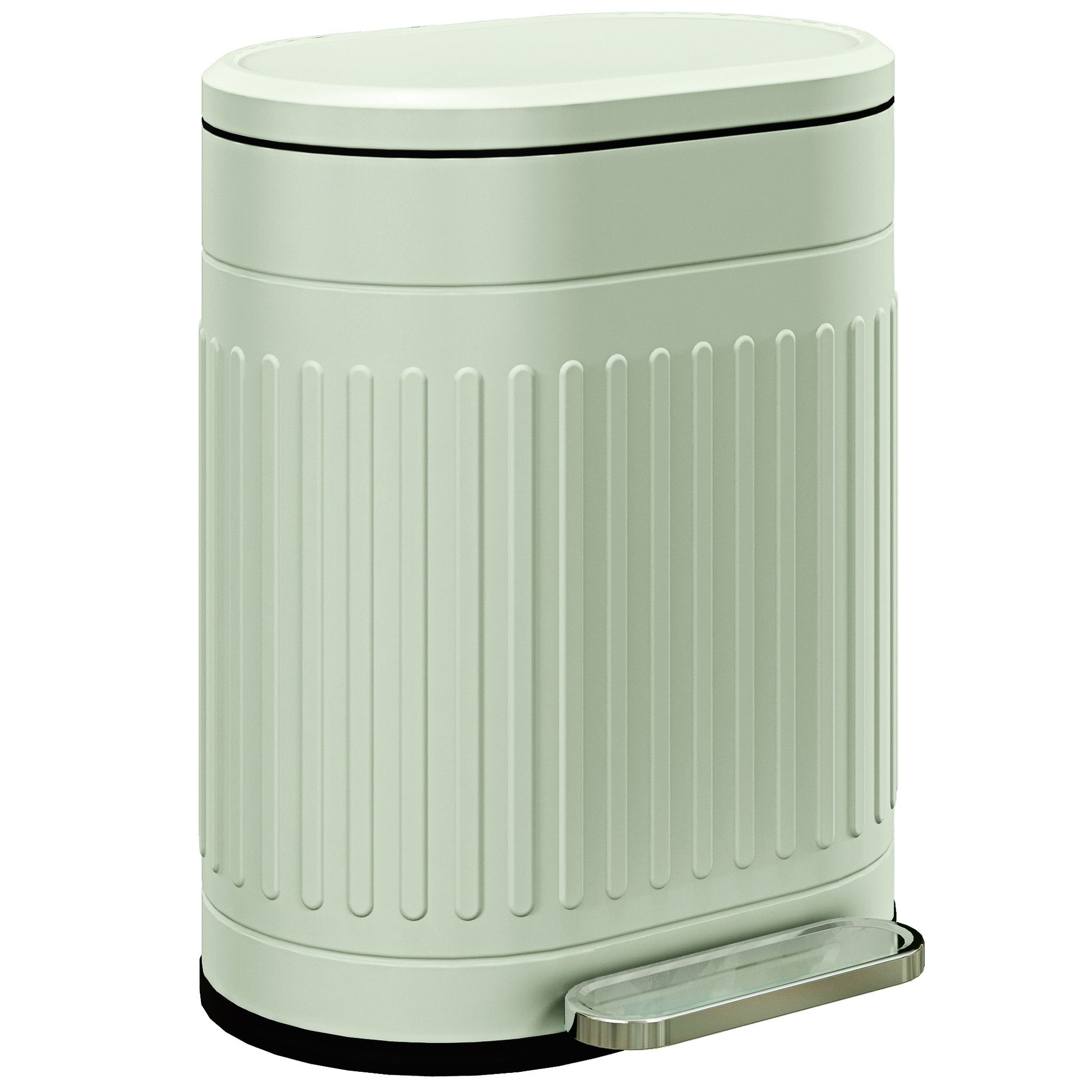 Photo of HOMCOM 20L Metal Kitchen Bin, with Soft-Close Lid - Light Green in Green colour on a white background