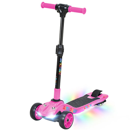 Photo of AIYAPLAY Three-Wheel Foldable Electric Scooter for Kids Aged 6-10 Years, Pink in Pink colour on a white background