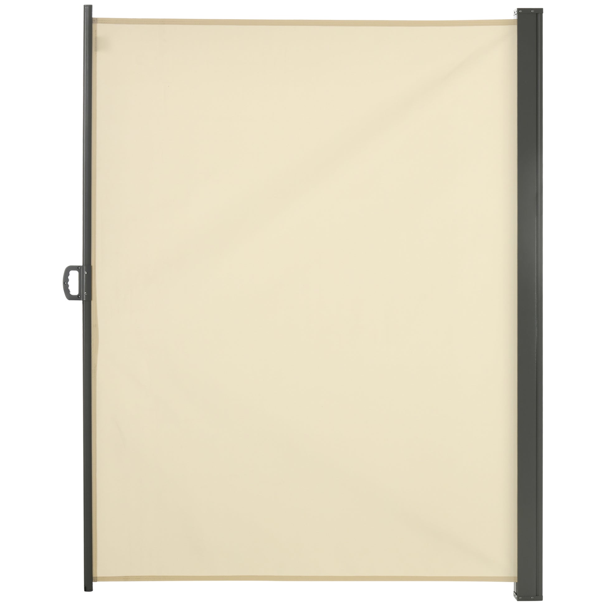 Photo of Outsunny Retractable Sun Side Awning Screen Fence Patio Garden Wall Balcony Screening Panel Outdoor Blind Privacy Divider (3x2M, Cream) in Cream) colour on a white background