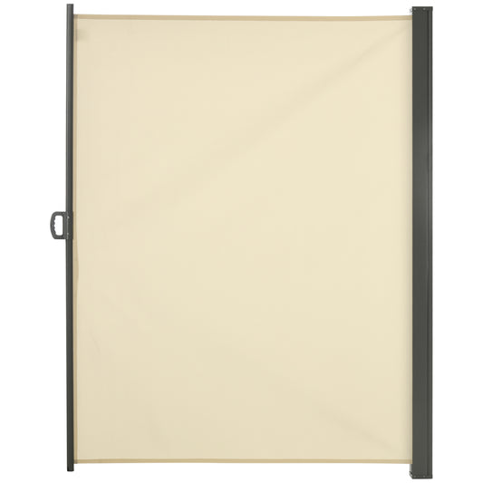 Photo of Outsunny Retractable Sun Side Awning Screen Fence Patio Garden Wall Balcony Screening Panel Outdoor Blind Privacy Divider (3x2M, Cream) in Cream) colour on a white background