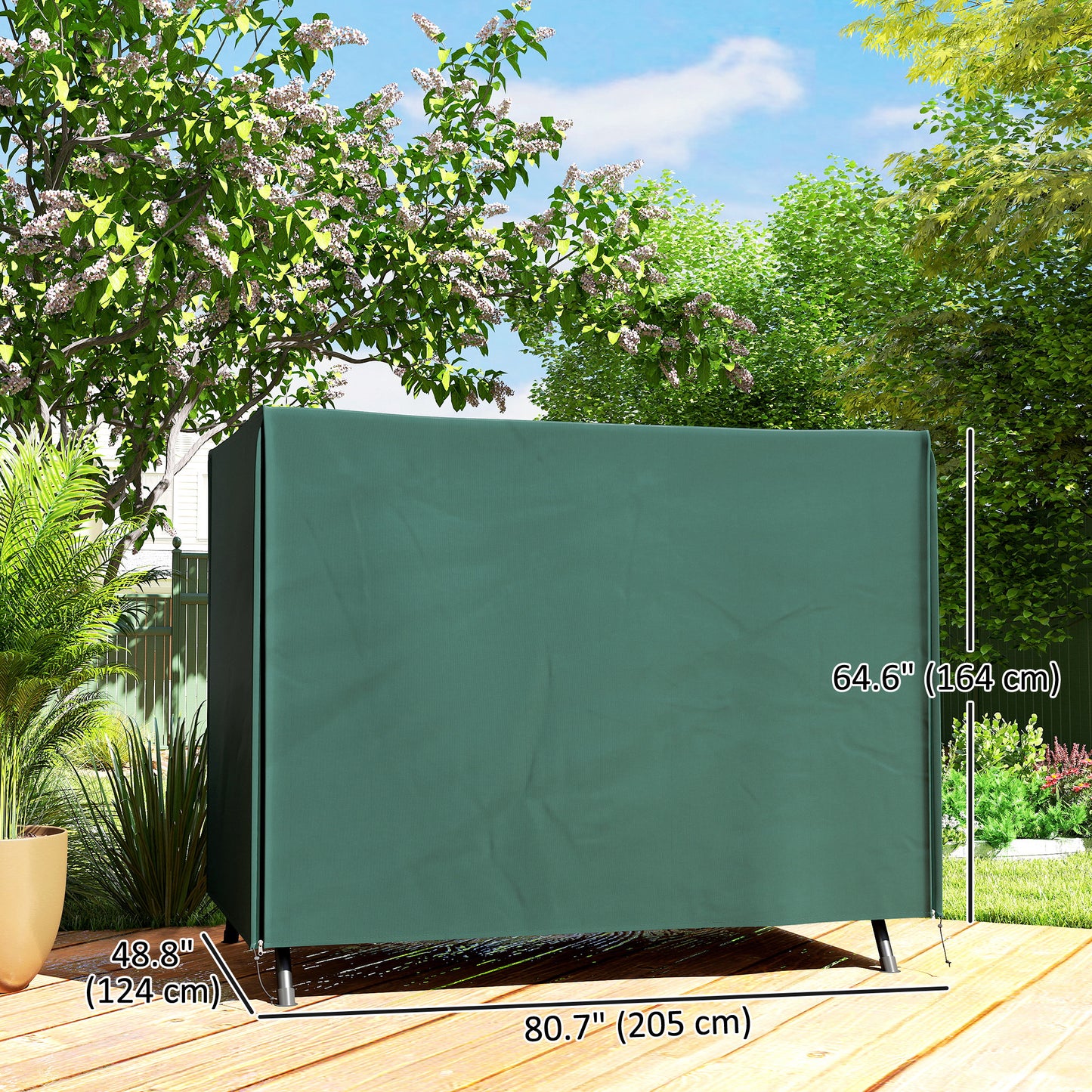 Outsunny 152 x 177cm Three-Seater Swing Chair Protective Cover Green