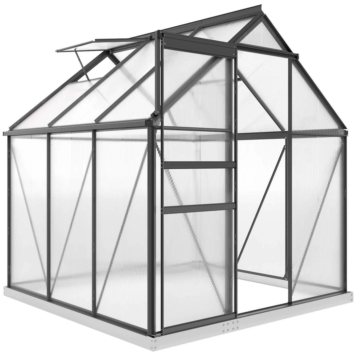 Photo of Outsunny 190 x 190cm Walk-In Polycarbonate Greenhouse in Greenhouse colour on a white background