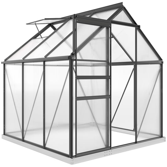 Photo of Outsunny 190 x 190cm Walk-In Polycarbonate Greenhouse in Greenhouse colour on a white background