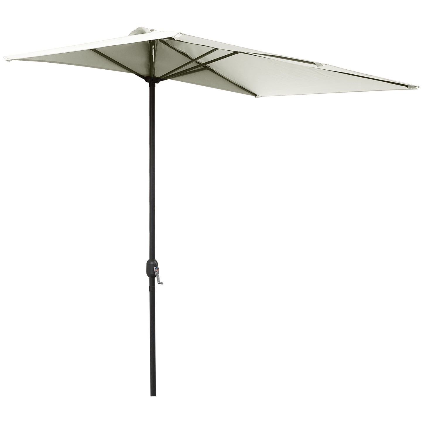Photo of Outsunny Balcony Half Parasol Semi Round Umbrella Patio Crank Handle (2.3 m, Beige)- NO BASE INCLUDED in INCLUDED colour on a white background