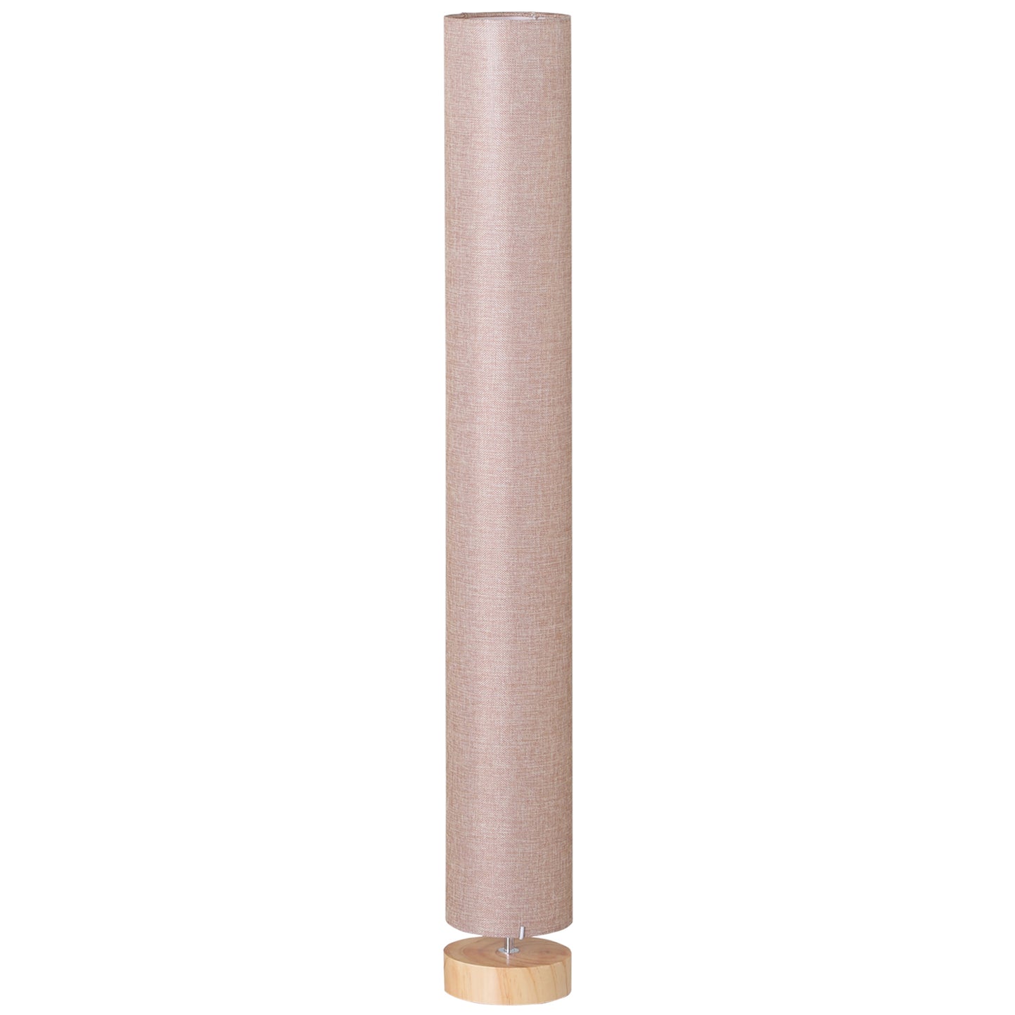 Photo of HOMCOM Floor Lamp for Living Room, 120cm Modern Standing Lamp with Linen Shade and Wooden Base, Cream in Cream colour on a white background