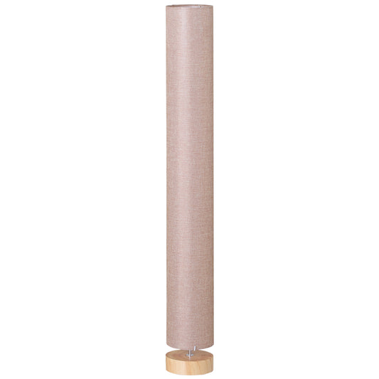 Photo of HOMCOM Floor Lamp for Living Room, 120cm Modern Standing Lamp with Linen Shade and Wooden Base, Cream in Cream colour on a white background