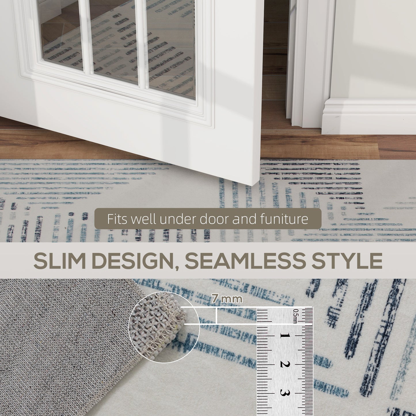 HOMCOM Modern Area Rug, Geometric Pattern Non-Slip Washable Rug, Soft Floor Carpet for Living Room, Bedroom, Dining Room, Home Office, 230 x 160 cm, Multi-Coloured
