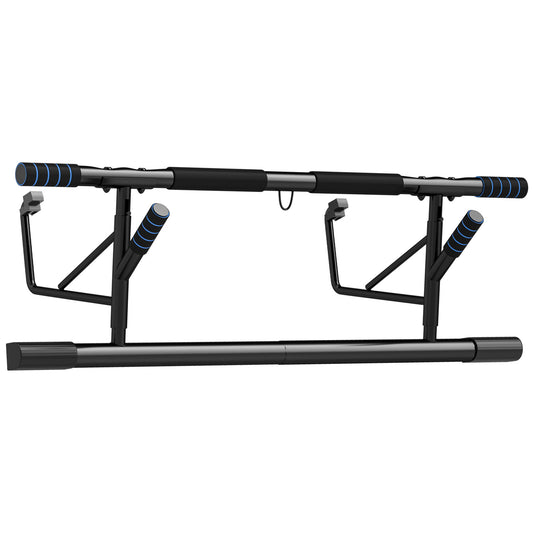 Photo of SPORTNOW Pull-Up Bar, No-Drilling Chin-Up Bar, Push-Up Stand with Resistance Bands, Padded Handles for Home Gym Exercise, Blue in Blue colour on a white background