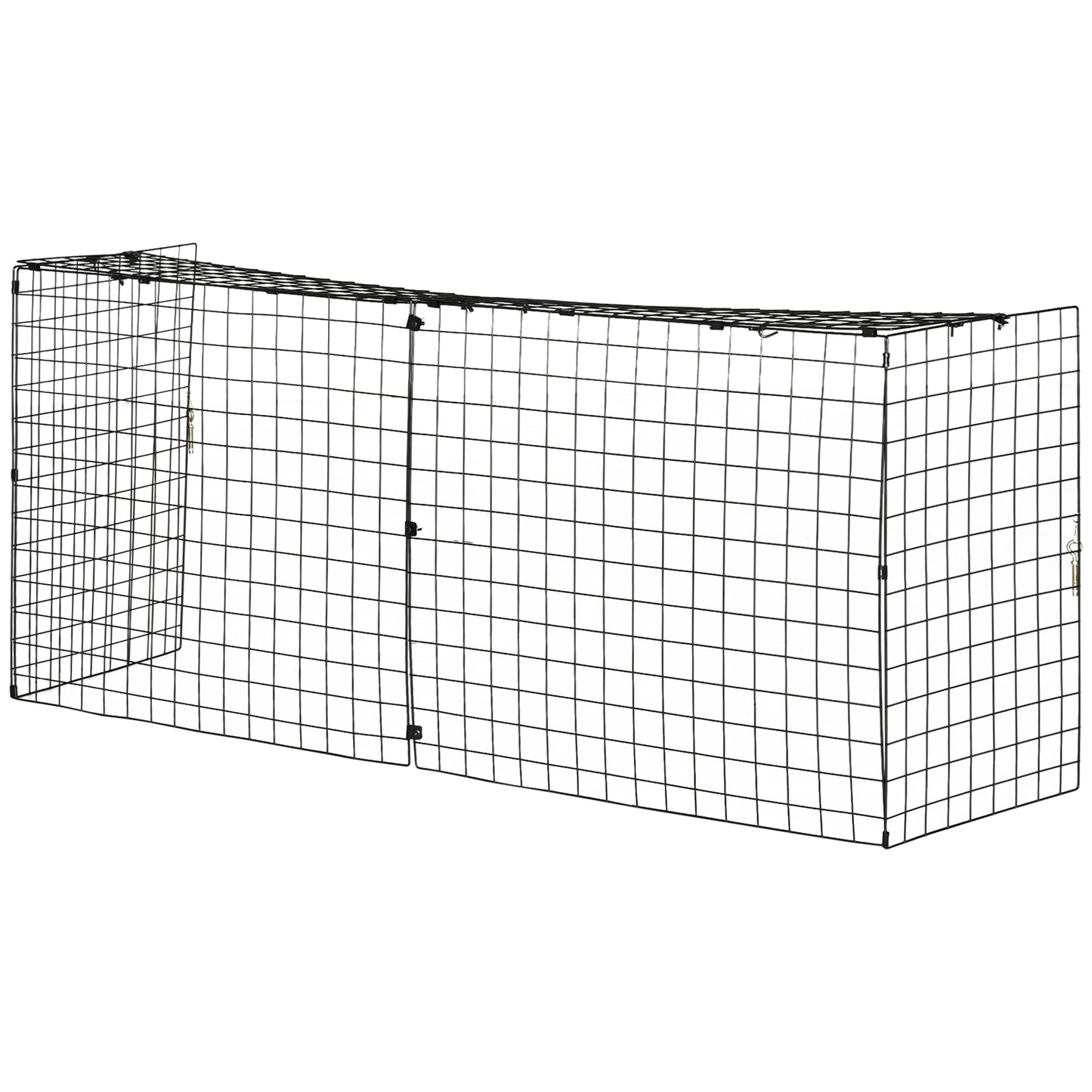 Photo of HOMCOM Extendable Fire Guard Screen, Freestanding Fire Screen Spark Guard, Folding Fireplace Cover, Wire Mesh, Child & Pet Safety Barrier for Fireplaces, 81.5-160cm, Black in Black colour on a white background