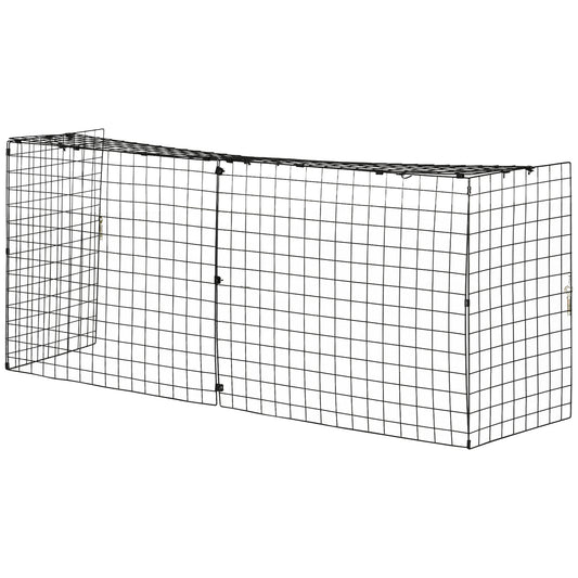 Photo of HOMCOM Extendable Fire Guard Screen, Freestanding Fire Screen Spark Guard, Folding Fireplace Cover, Wire Mesh, Child & Pet Safety Barrier for Fireplaces, 81.5-160cm, Black in Black colour on a white background