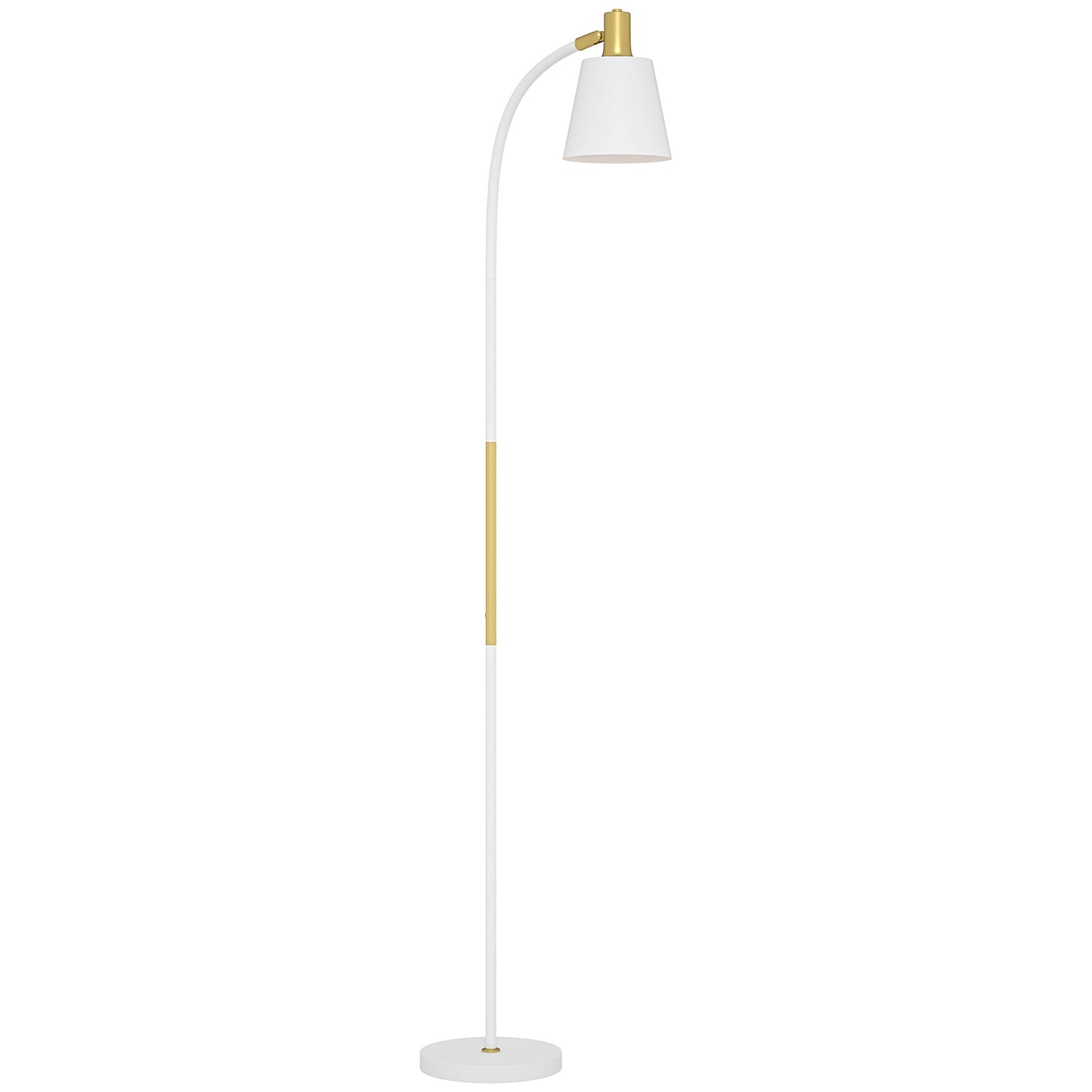 Photo of HOMCOM Floor Lamp for Living Room, Spotlight Reading Standing Lamp with Adjustable Height, Rocker on/off Switch, Indoor Task Lighting for Bedroom, Office,  White (Bulb not Included) in Included) colour on a white background
