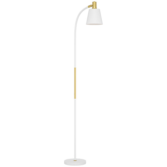 Photo of HOMCOM Floor Lamp for Living Room, Spotlight Reading Standing Lamp with Adjustable Height, Rocker on/off Switch, Indoor Task Lighting for Bedroom, Office,  White (Bulb not Included) in Included) colour on a white background