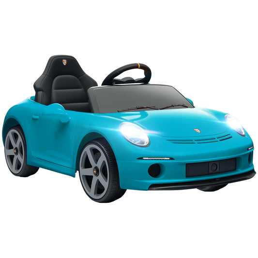 Photo of AIYAPLAY Kids Electric Car, 12V Licensed RUF GT Ride on Car with Suspension, Remote Control, Music, for 3-5 Years, Blue in Blue colour on a white background
