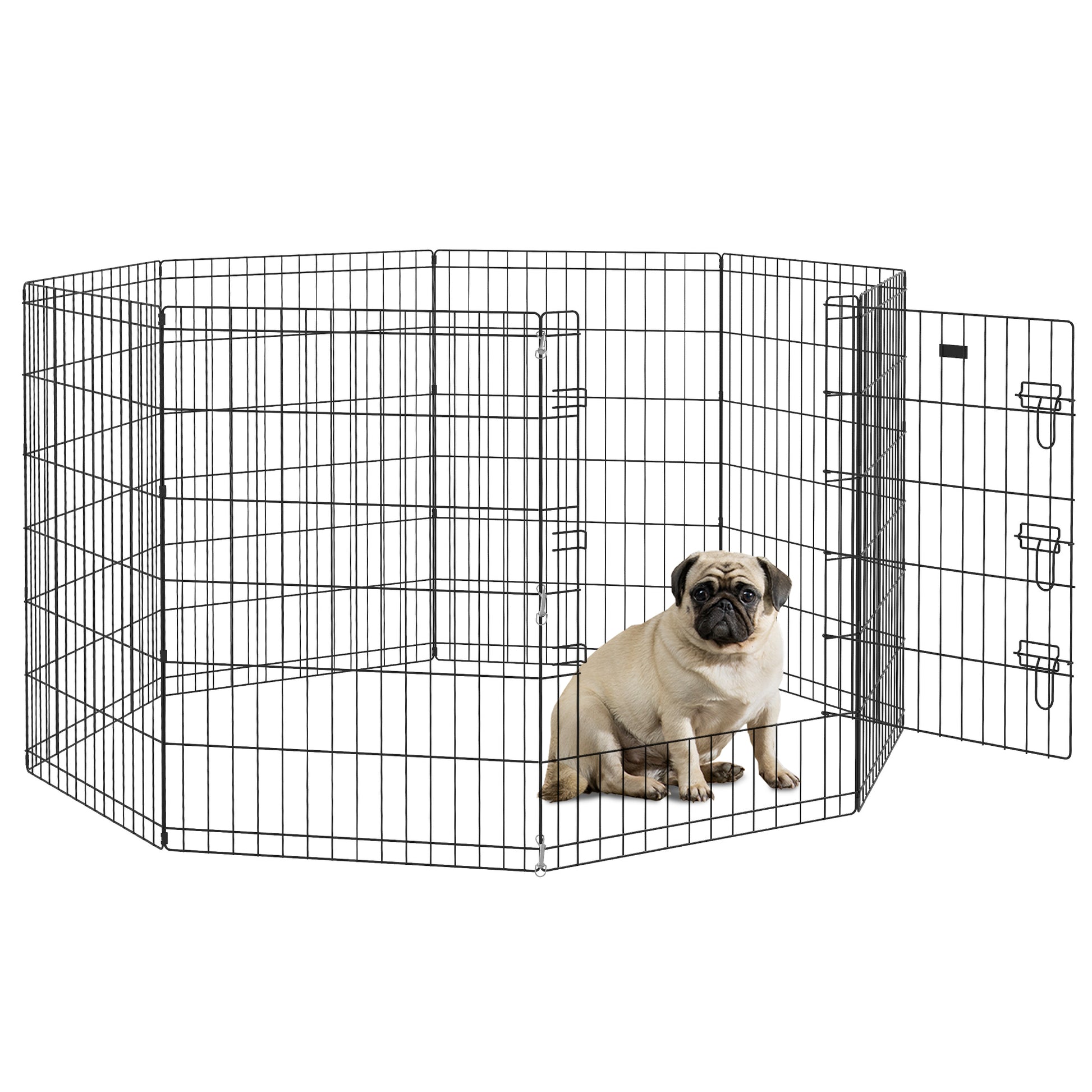 Photo of PawHut 8 Panel DIY Dog Pen with Door, for Dogs, Small Animals, Indoor/Outdoor Use, 91cm High in High colour on a white background
