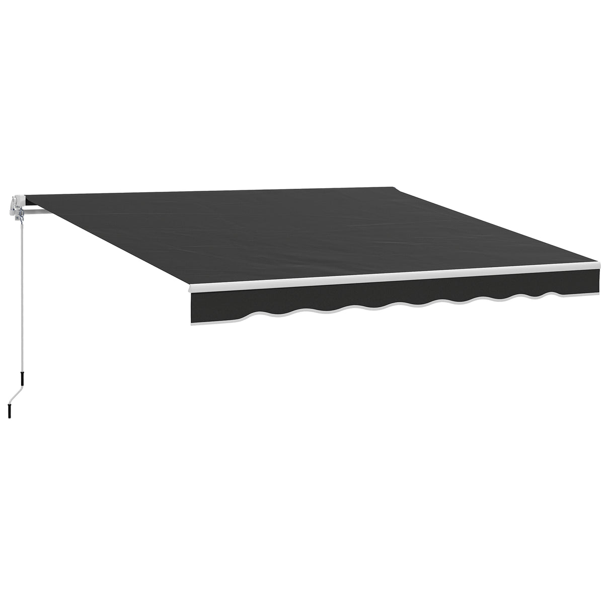 Photo of Outsunny Garden Retractable Awning - Black in Black colour on a white background