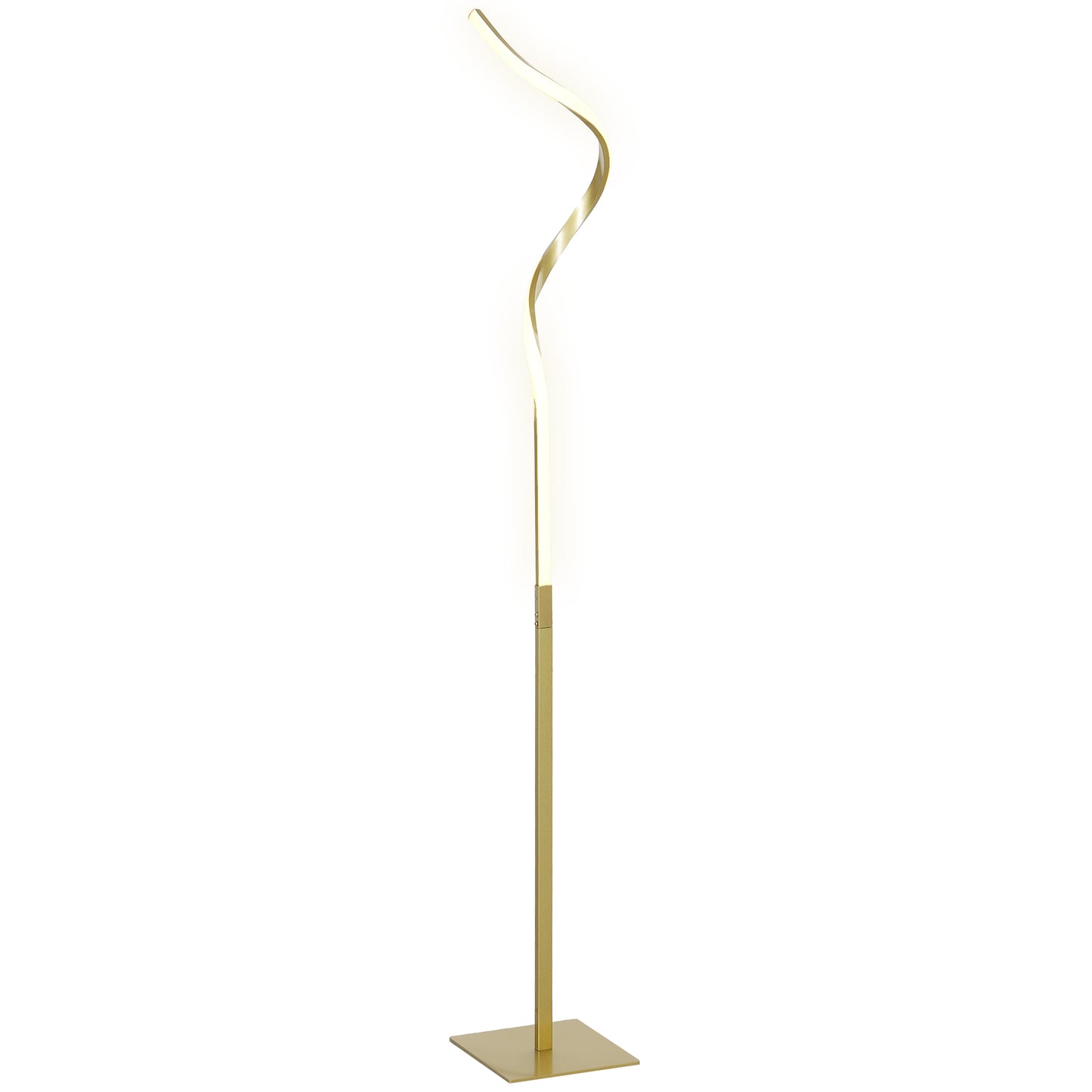Photo of HOMCOM LED Floor Lamp with 3 Adjustable Brightness, Modern Dimmable Standing Lamp with Foot Switch for Bedroom, Living Room, Gold Tone in Tone colour on a white background
