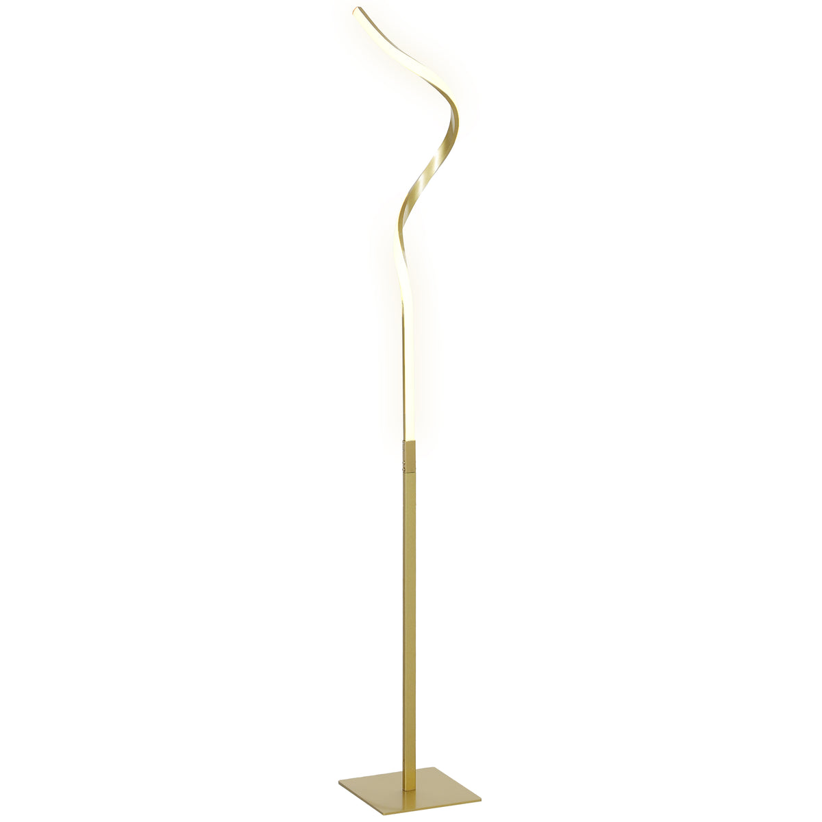 Photo of HOMCOM LED Floor Lamp with 3 Adjustable Brightness, Modern Dimmable Standing Lamp with Foot Switch for Bedroom, Living Room, Gold Tone in Tone colour on a white background