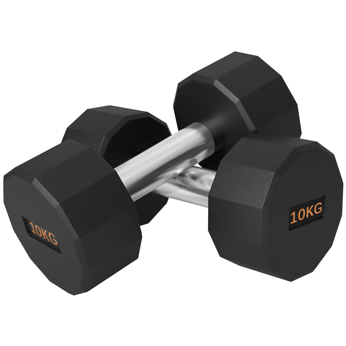 Photo of SPORTNOW Dumbbells Weights Set with 12-Sided Shape and Non-Slip Grip for Men Women Home Gym Workout, 2 x 10kg in 10kg colour on a white background