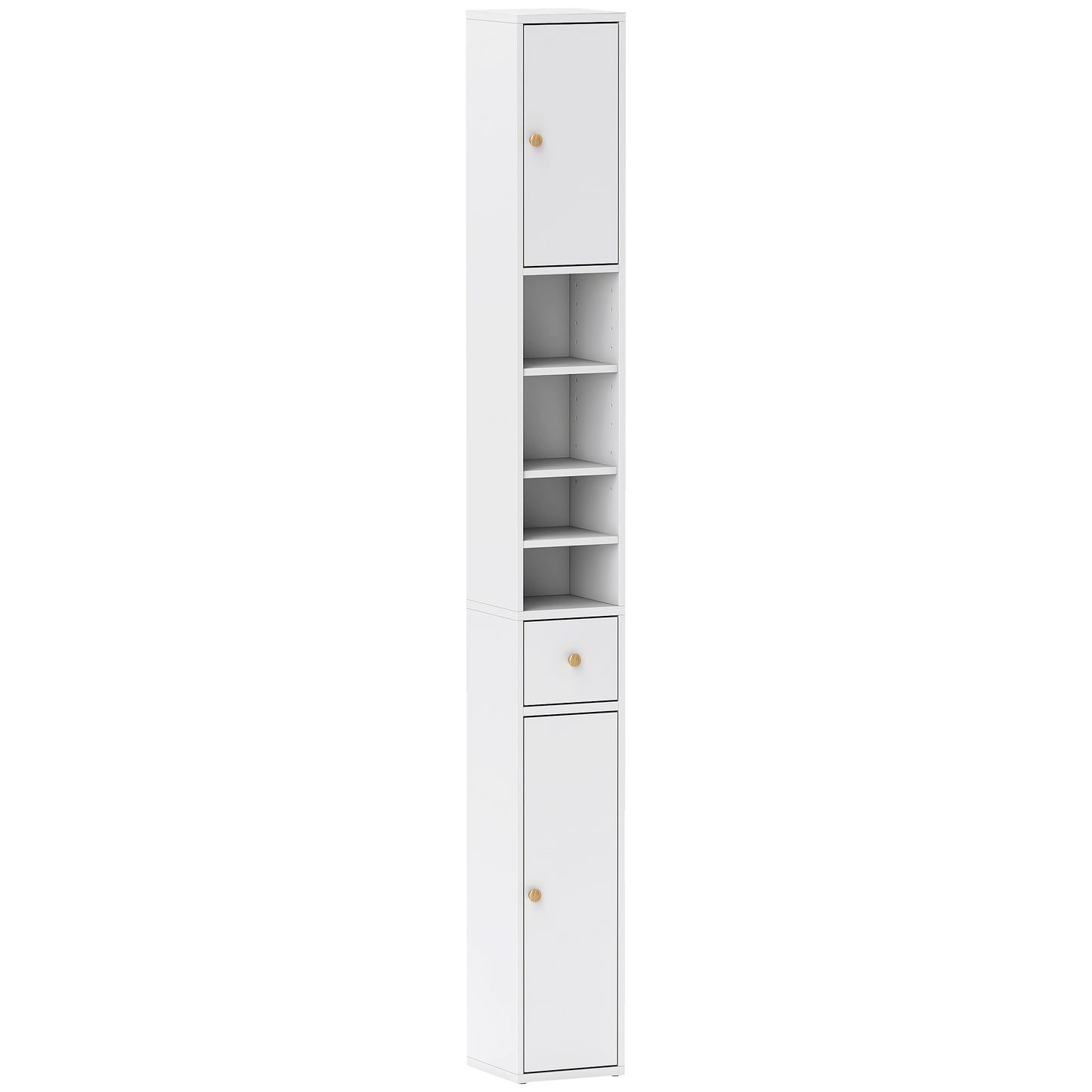 Photo of HOMCOM 178 cm Narrow Tall Bathroom Cabinet - White in White colour on a white background