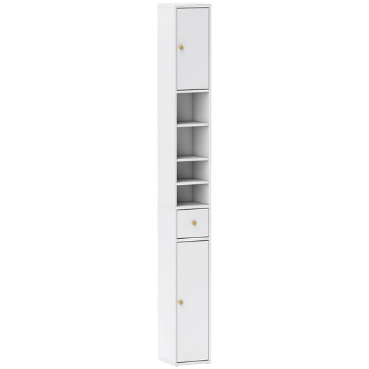 Photo of HOMCOM 178 cm Narrow Tall Bathroom Cabinet - White in White colour on a white background