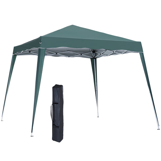 Photo of Outsunny 3 M x 3 M Base/ 2.5 M x 2.5 M Top Pop Up Gazebo with Carry Bag, Height Adjustable Slant Leg Party Tent Instant Event Shelter for Garden, Patio, Green in Green colour on a white background