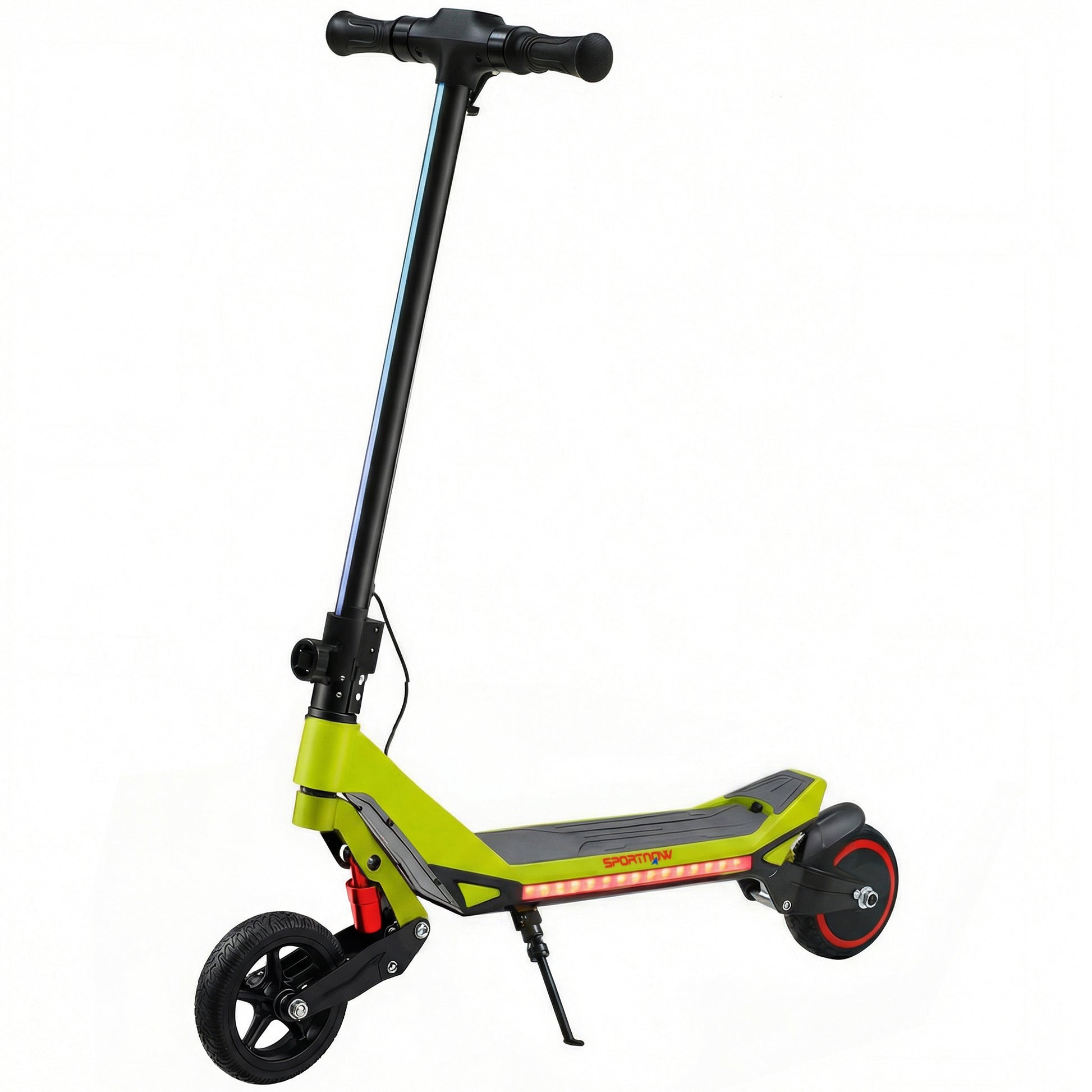 Photo of SPORTNOW Electric Scooter for Kids, Foldable E Scooter for Age Age 6+ with LED Display, RGB lights, Up to 16km/h, Green in Green colour on a white background