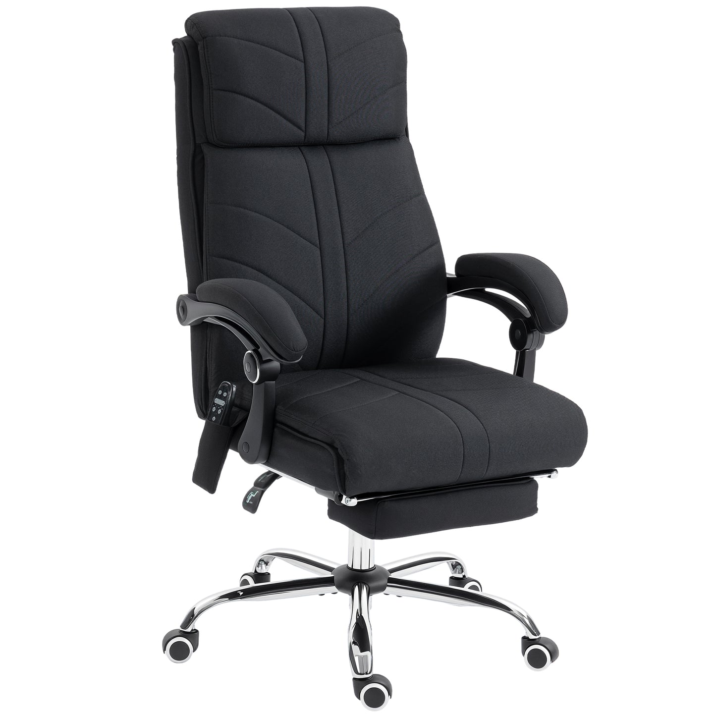 Photo of Vinsetto High Back Vibration Massage Office Chair with Footrest, Heated, Black in Black colour on a white background