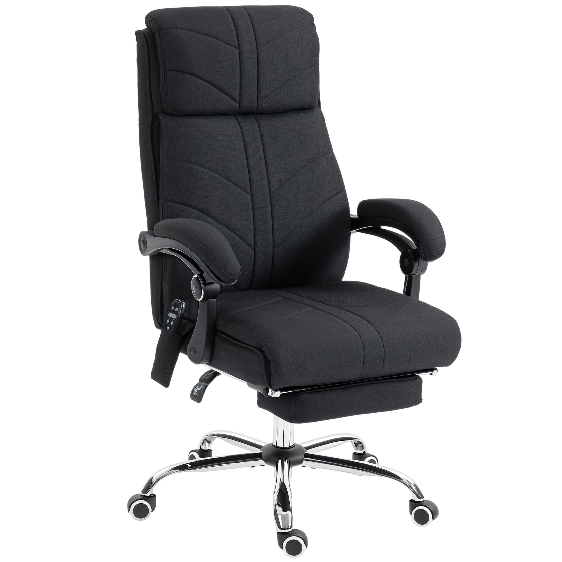 Photo of Vinsetto High Back Vibration Massage Office Chair with Footrest, Heated, Black in Black colour on a white background