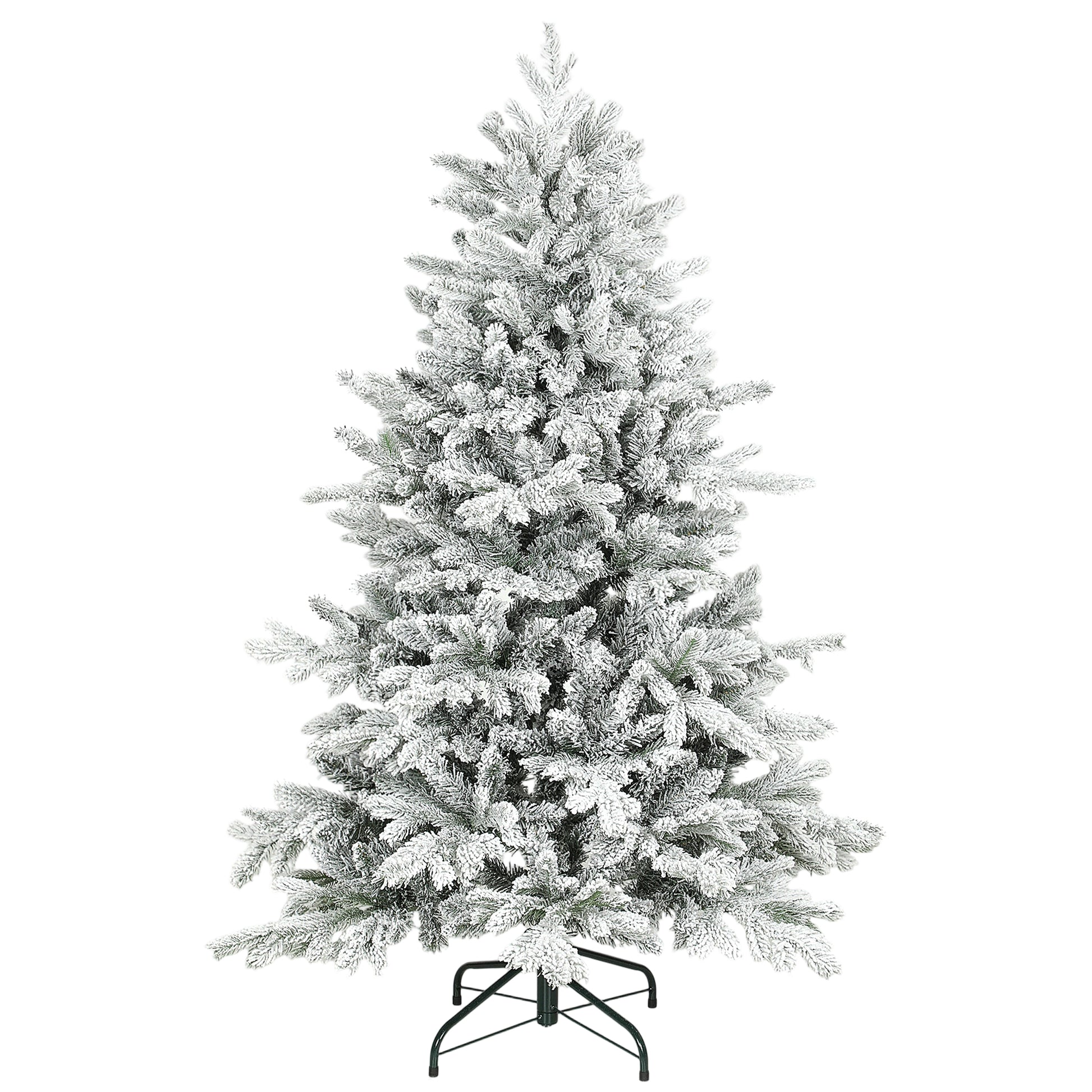 Photo of HOMCOM 5ft Snow Flocked Artificial Christmas Tree in Tree colour on a white background