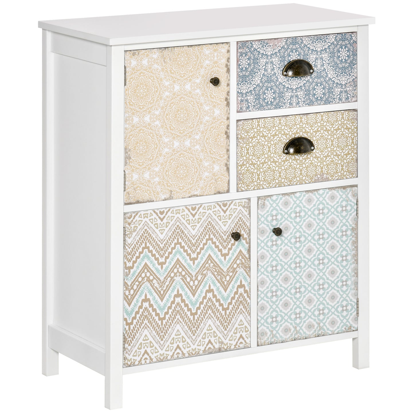 Photo of HOMCOM Drawer Table Sideboard Multi-purpose Storage Chest Shabby Chic Entryway Living Room Bedroom Furniture Organizer Unit in Unit colour on a white background