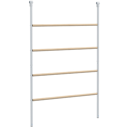 Photo of PawHut Chicken Perch for Coop, Wooden and Galvanised Steel Roosting Bar Jungle Gym, Chicken Roosting Ladder for Backyard Farm in Farm colour on a white background